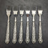 1936 British vintage sterling silver handle cutlery 6x2 & server set in wooden box